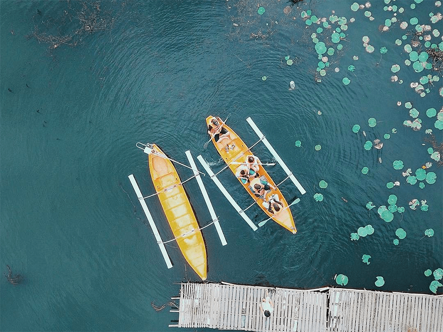 Chèo thuyền ngắm sen ở Bàu Trắng