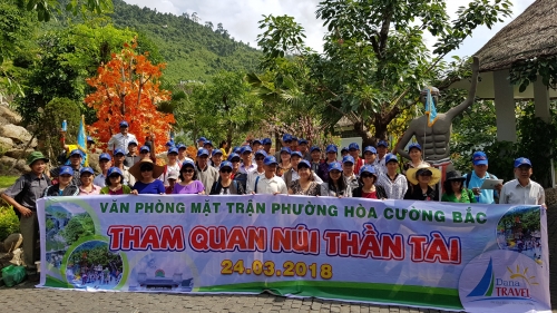 Chào mừng đoàn Văn phòng Mặt trận P.Hoà Cường Bắc tham quan Núi Thần Tài 24.03.2018
